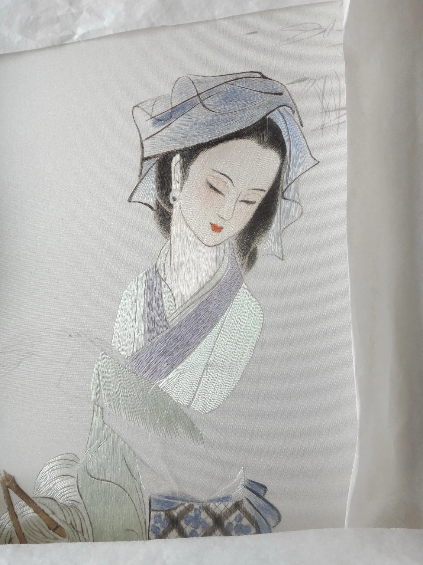 邵晓琤顾绣作品《西施》局部
